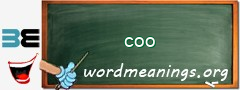 WordMeaning blackboard for coo